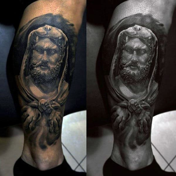 Amazing Hercules Leg Tattoo For Guys
