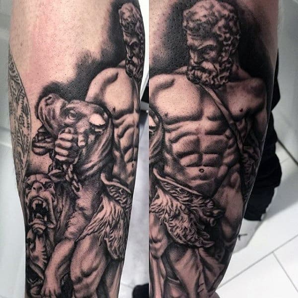 Amazing Hercules Mens Outer Forearm Tattoo