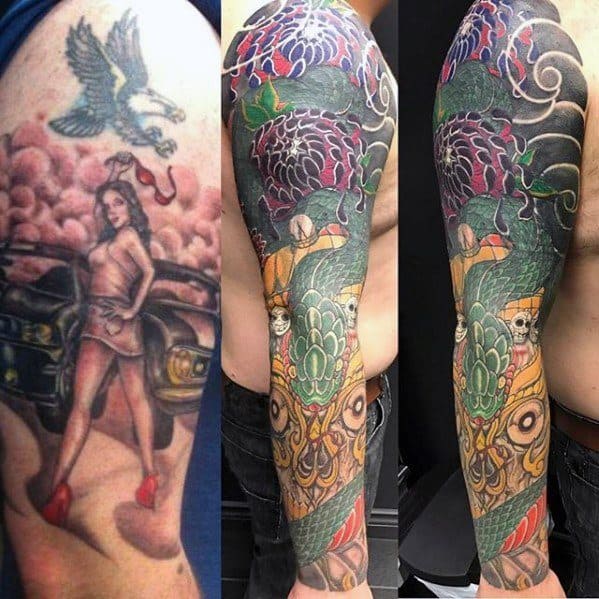 Amazing Japanese Tattoo Cover Up Sleeve For Men