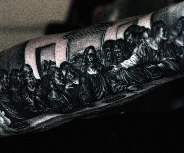 Amazing Last Supper Mens Tattoo Design Ideas