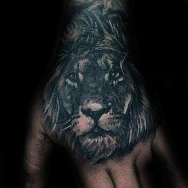 Amazing Lion Male Hand Tattoo Ideas