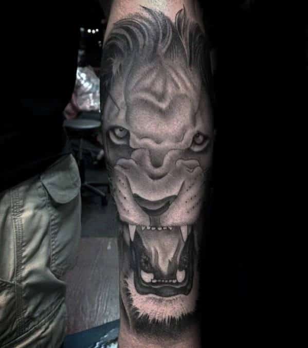 Amazing Male Lion Forearm Tattoos