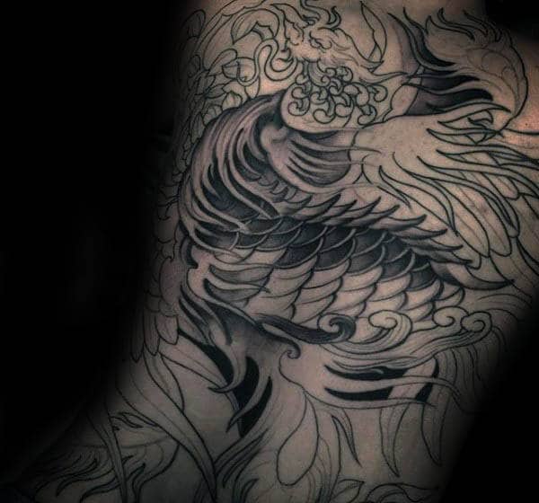 Amazing Male Phoenix Back Tattoo Inspiration Ideas