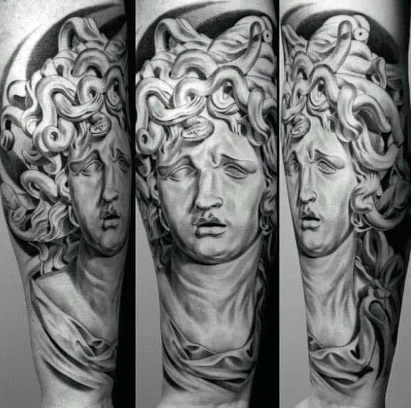 Amazing Medusa Art Tattoos For Men Half Sleeve