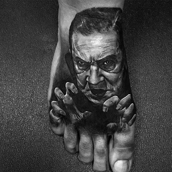 Amazing Mens 3d Dracula Foot Tattoo