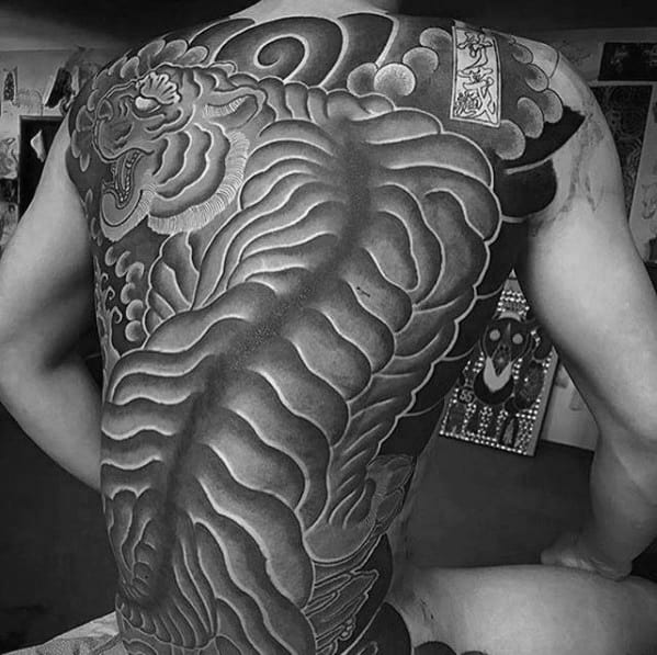 Amazing Mens Awesome Back Japanese Tiger Tattoo Designs