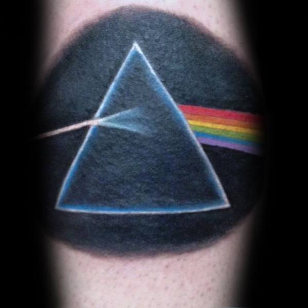 Amazing Mens Dark Side Of The Moon Tattoo Leg Calf Designs