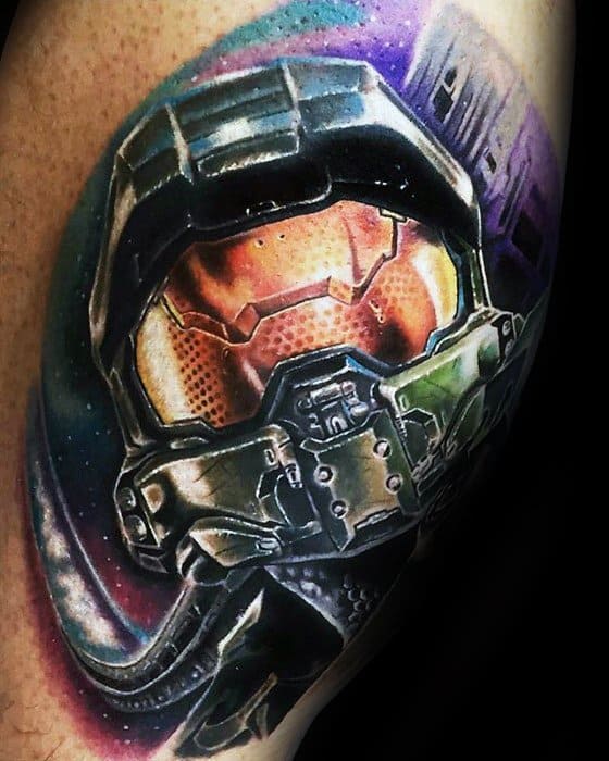 Amazing Mens Gamer Tattoo Designs On Arm