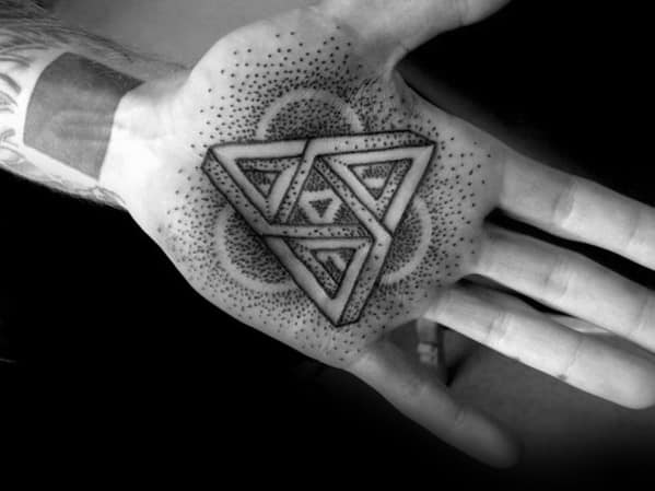 Amazing Mens Geometric Hand Palm Tattoo Designs