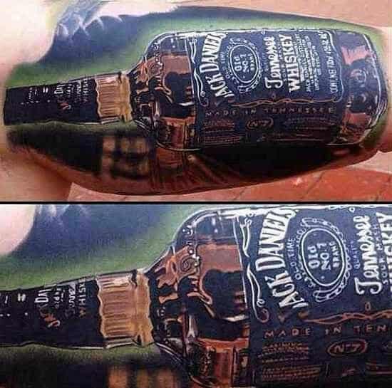 Amazing Mens Jack Daniels Inner Arm Bicep Tattoos