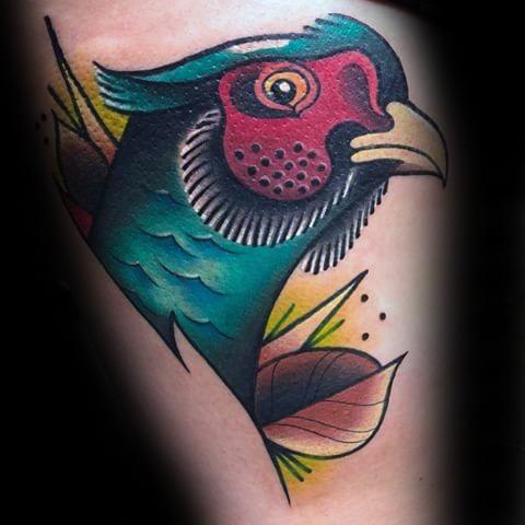Amazing Mens Pheasant Bird Arm Tattoo Designs