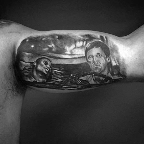 Amazing Mens Scarface Inner Arm Bicep Tattoo