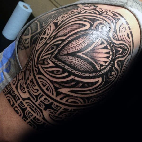 Amazing Mens Tribal Turtle Half Sleeve Tattoo Ideas