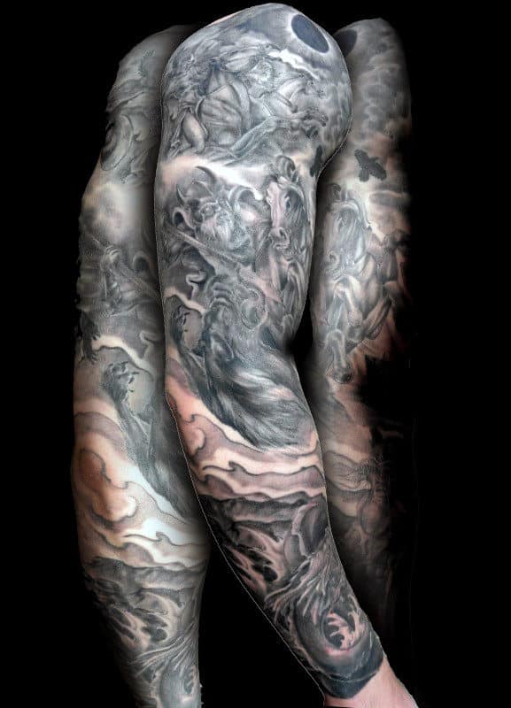 Amazing Odin Full Sleeve Guys Tattoo Ideas