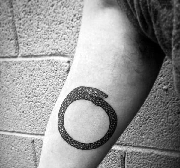 Amazing Ouroboros Mens Inner Arm Bicep Tatotos