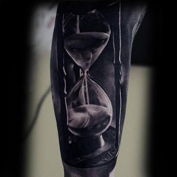 Amazing Realsitic Hourglass Mens Arm Sleeve Tattoo