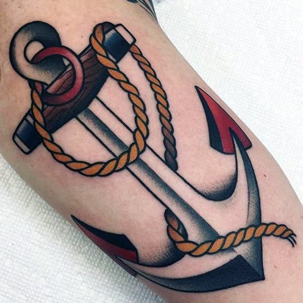 Amazing Traditional Anchor Mens Arm Tattoo Ideas