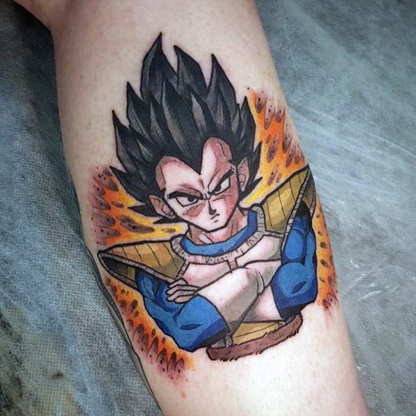 Amazing Vegeta Mens Leg Calf Tattoos