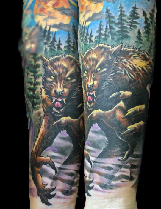 Amazing Werewolf Tattoos For Men On Forearms