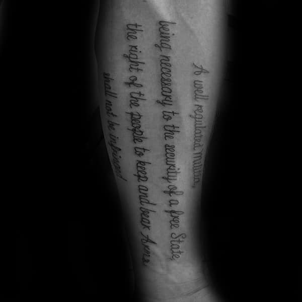 Amendment We The People Word Tattoo Ideas For Men