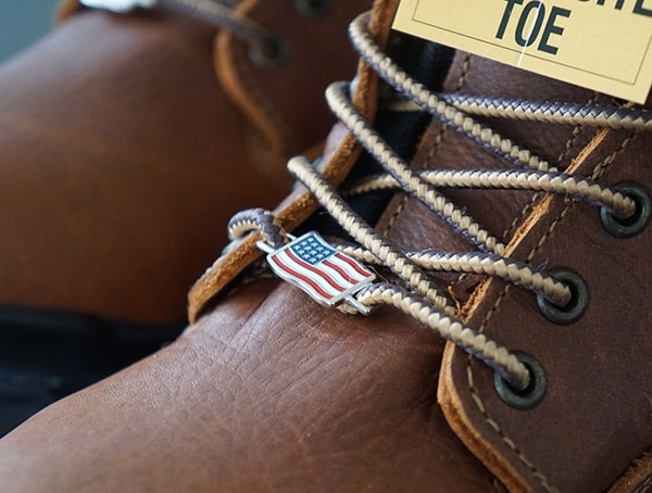 American Flag Lace Pin Detail Carhartt Made In The Usa 8 Inch Composite Toe Work Boot For Men