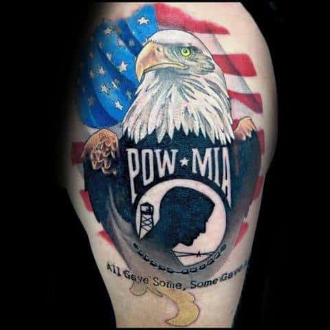 American Flag Mens Pow Mia Tattoo Design Ideas