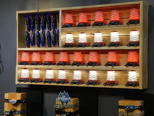 American Flag Themed Wall Art With Led Camping Lanterns