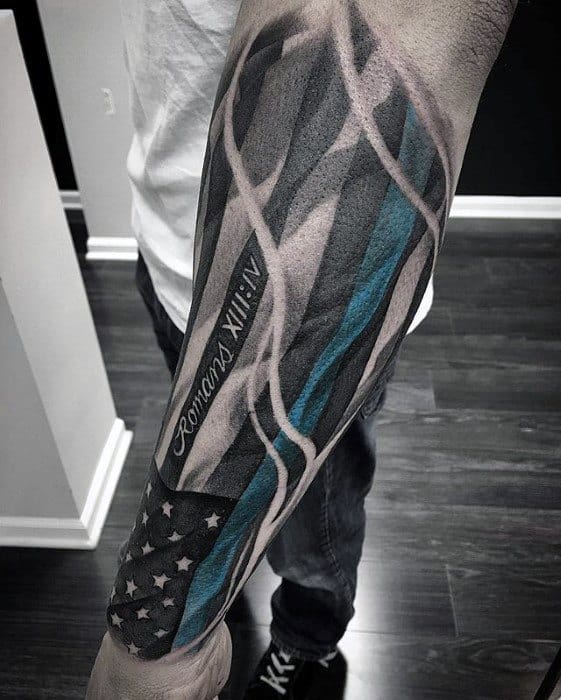 American Flag Unique Outer Forearm Guys Tattoos