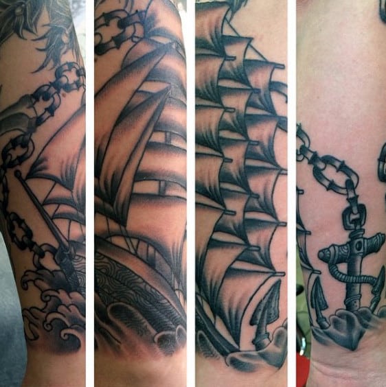 Anchor And Chain Tattoo For Men