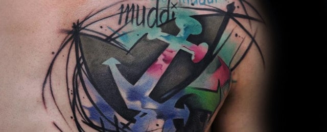 Anchor Chest Tattoo Designs For Men