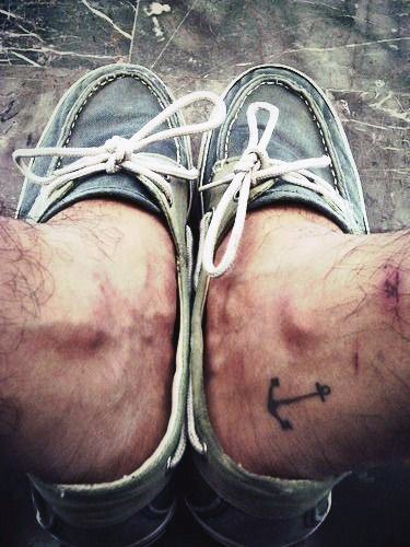 Anchor Male Tattoo With Ankle Design