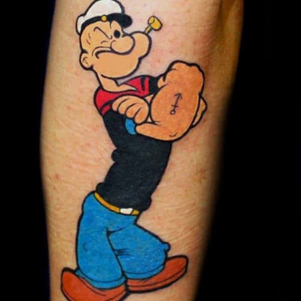 Anchor Popeye Male Arm Tattoo