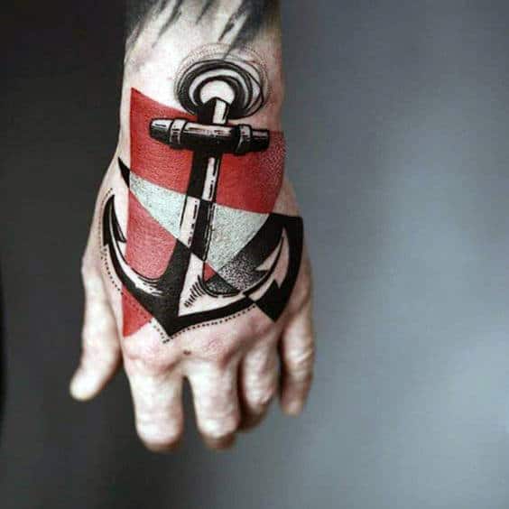 Anchor Unusual Mens Hand Tattoos