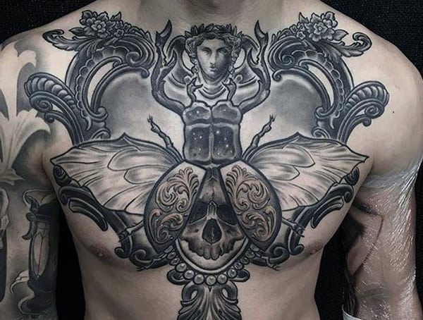 Ancient Egyptian Scarab Beetle Meaning Symbolic Tattoo Designs For Guys