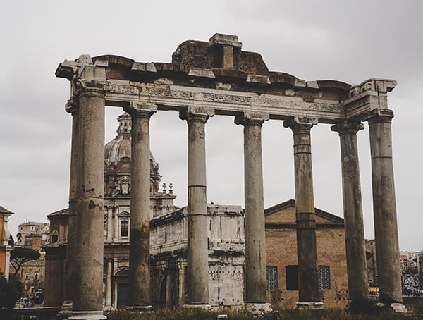 Ancient Government Buildings At Roman Forum