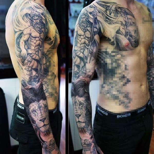 Ancient Greek Tattoos For Men Full Sleeve
