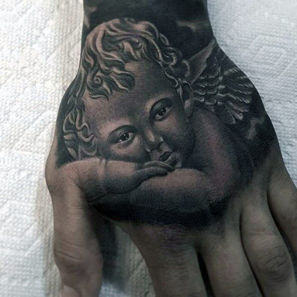 Angel Hand Guys Tattoo Cover Up Ideas