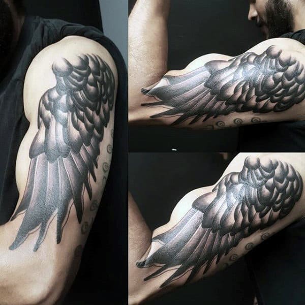 Angel Wing Artistic Mens Arm Tattoos
