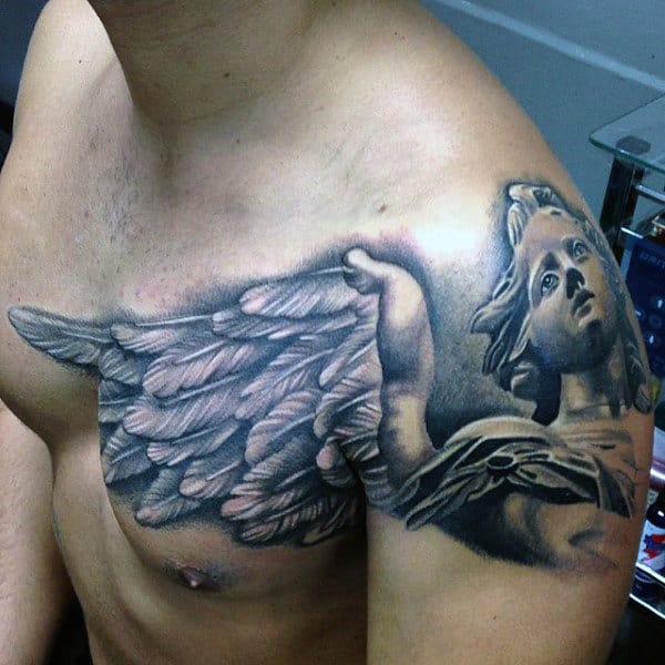 Angel Wings Crazy Mens 3d Arm And Chest Tattoos