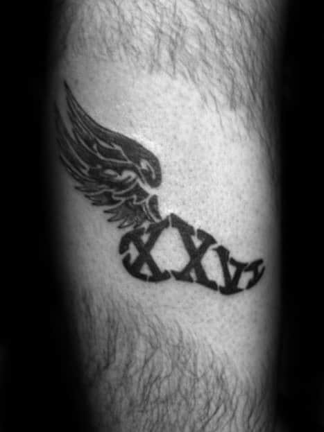 Angel Wings Running Shoe Male Leg Tattoo