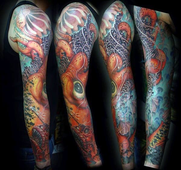 Angler Fish Tattoos Male Sleeve