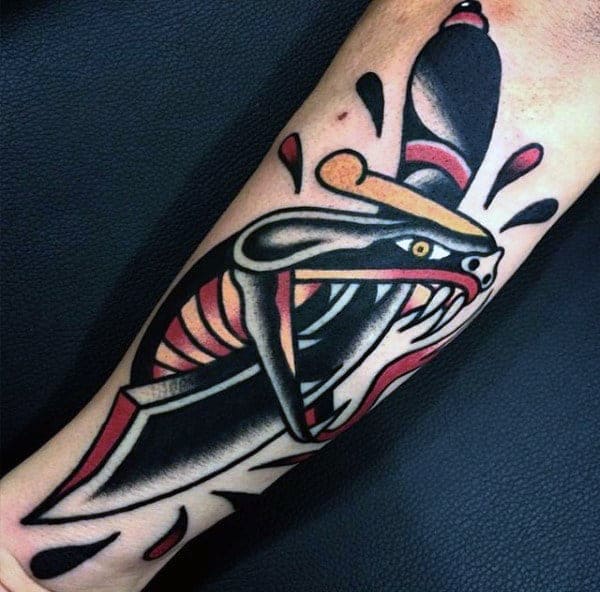 angry-black-raven-tattoo-guys-forearms