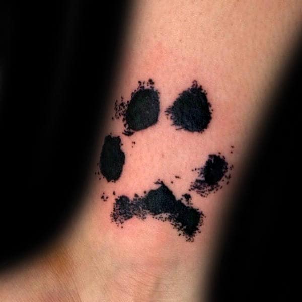 Animal Dog Paw Print Mens Wrist Tattoos