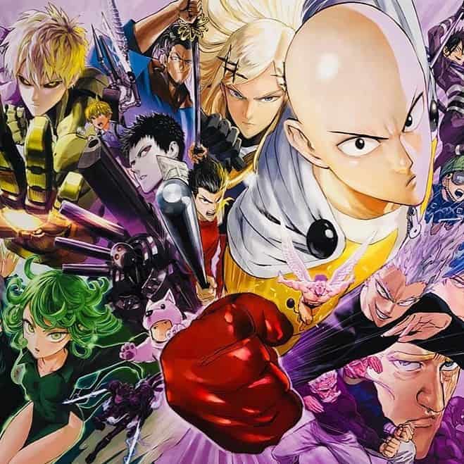 An anime character with a bald head. In anime, the bald is a sign of conviction and strength