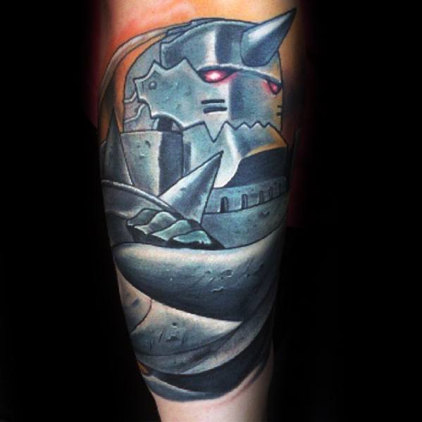 Anime Male Tattoos On Outer Forearm