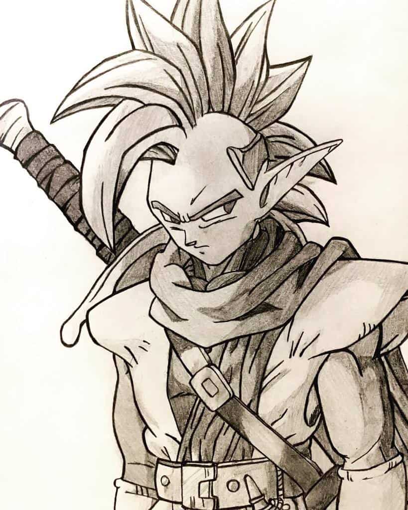 Anime Mohawk with long hair on top starting at the forehead and ending at the nape of the neck