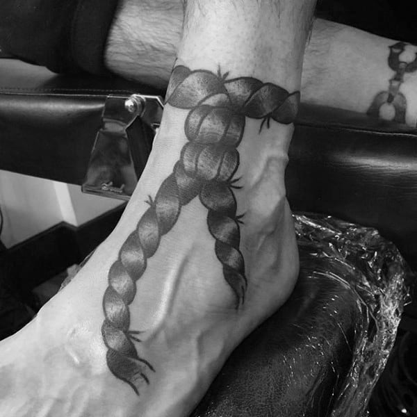 Ankle Noose Mens Foot Tattoos