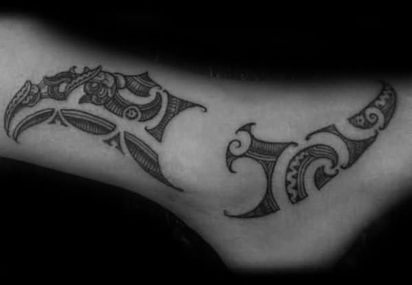 Ankle With Foot Guys Tribal Tattoo Design Ideas