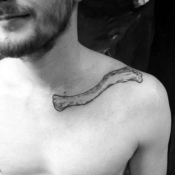 Antatomical Collar Bone Mens Bone Tattoo