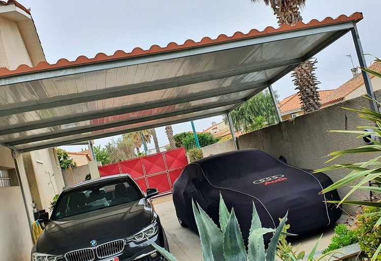 anthracite gray metal carport 